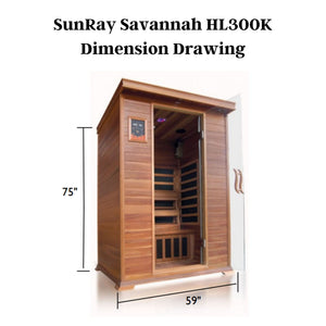 SunRay Sauna Savannah 3 Person FAR Infrared Sauna HL300K