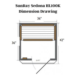 SunRay Sedona 1-2 Person Indoor Infrared Sauna HL100K