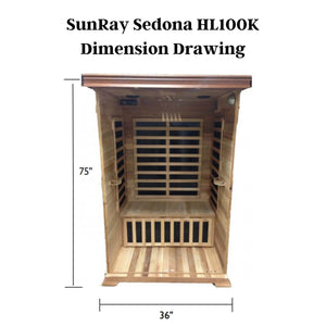SunRay Sedona 1-2 Person Indoor Infrared Sauna HL100K