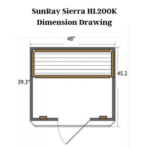 SunRay Sierra 2-Person Indoor Infrared Sauna HL200K