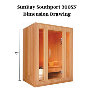 SunRay Southport 3 Person Traditional Sauna 300SN (Estimated to ship October 15th)