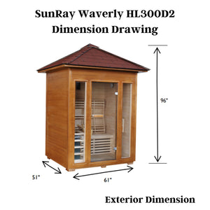 SunRay Waverly 3-Person Outdoor Traditional Sauna HL300D2