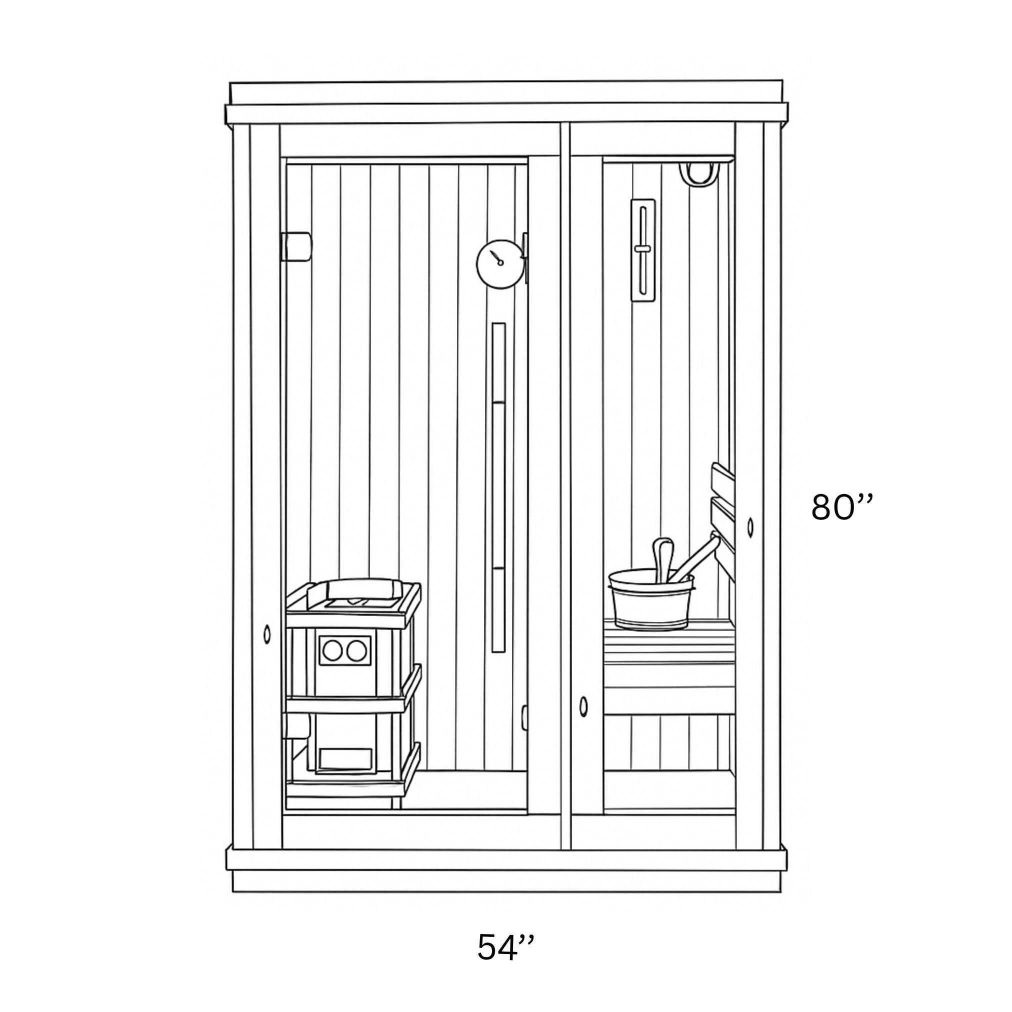 SunRay Aston 1-2 Person Indoor Traditional Sauna HL100TN | Vital