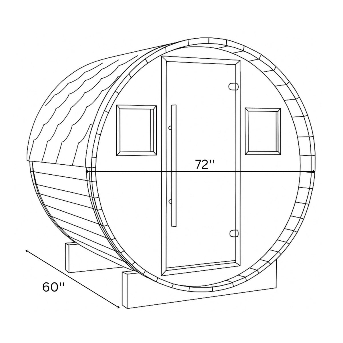 SunRay Aurora 2-4 Person Traditional Barrel Sauna 300SH