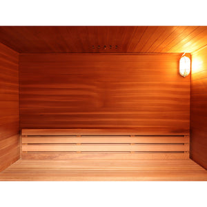 SunRay Cayman 4-Person Outdoor Traditional Sauna Double Bench with 6kW Harvia Heater 400D7