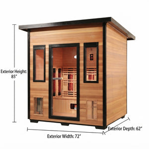 SunRay Cayman 4-Person Outdoor Traditional Sauna Double Bench with 6kW Harvia Heater 400D7