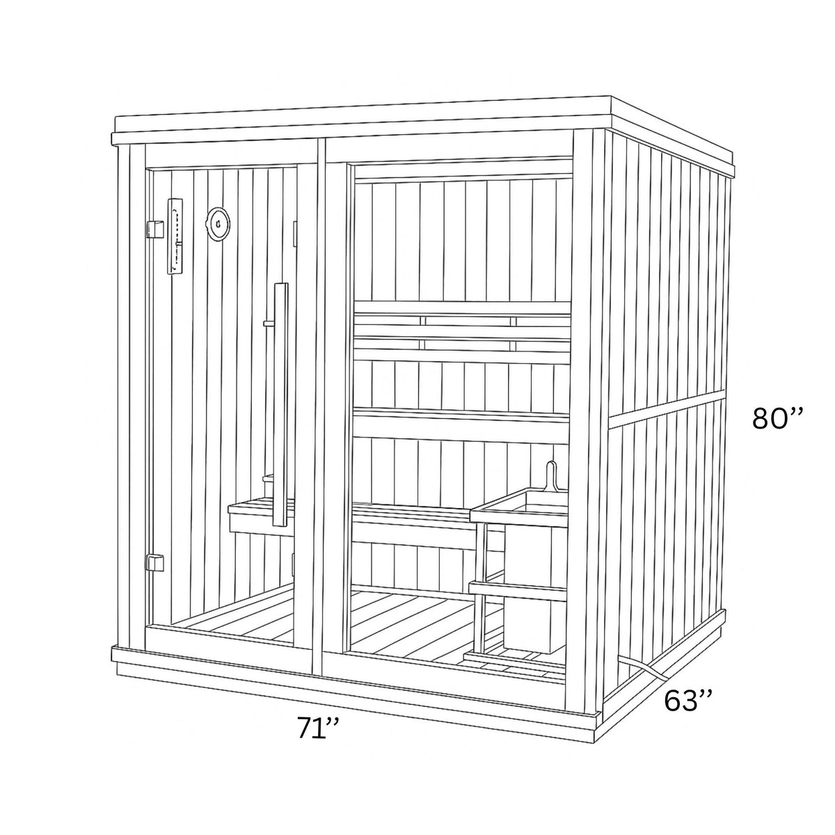 SunRay Charleston 4-Person Indoor Traditional Sauna HL400TN