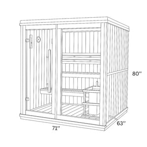 SunRay Charleston 4-Person Indoor Traditional Sauna HL400TN