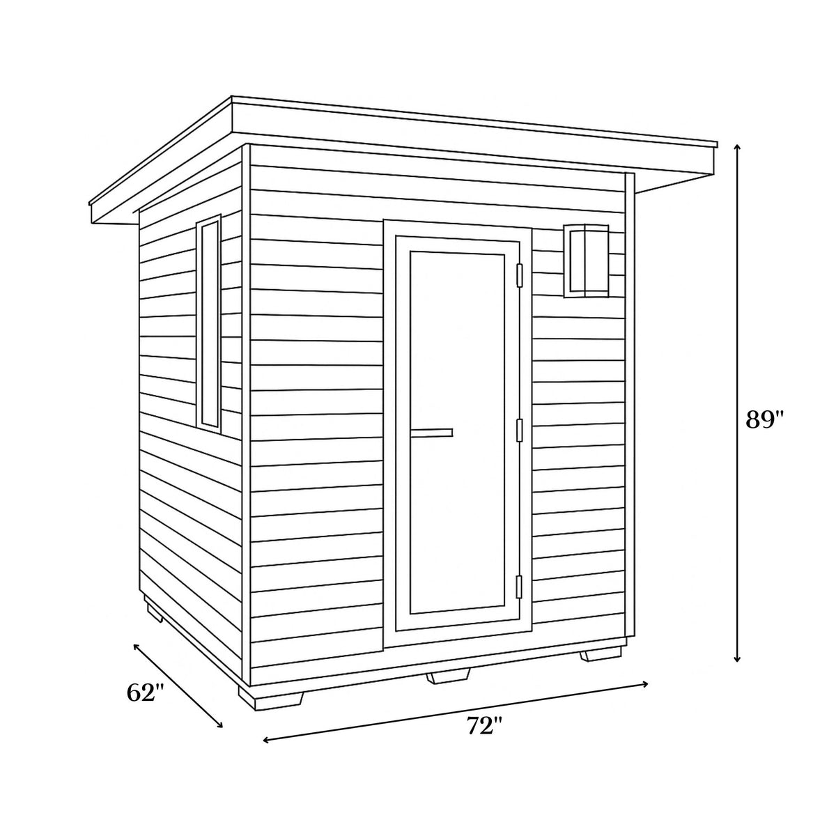 SunRay Denali 4-Person Contemporary Outdoor Sauna with Harvia Heater 400D5