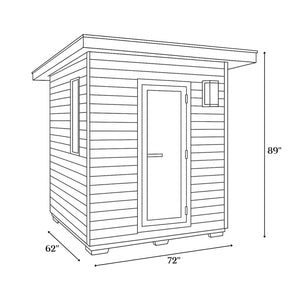 SunRay Denali 4-Person Contemporary Outdoor Sauna with Harvia Heater 400D5