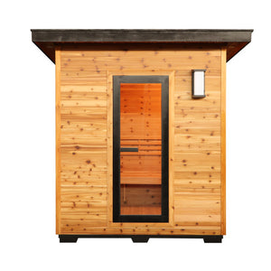 SunRay Denali 4-Person Contemporary Outdoor Sauna with Harvia Heater 400D5