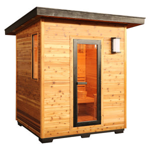 SunRay Denali 4-Person Contemporary Outdoor Sauna with Harvia Heater 400D5