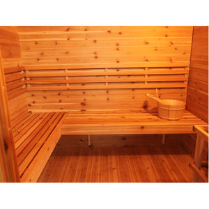 SunRay Denali 4-Person Contemporary Outdoor Sauna with Harvia Heater 400D5