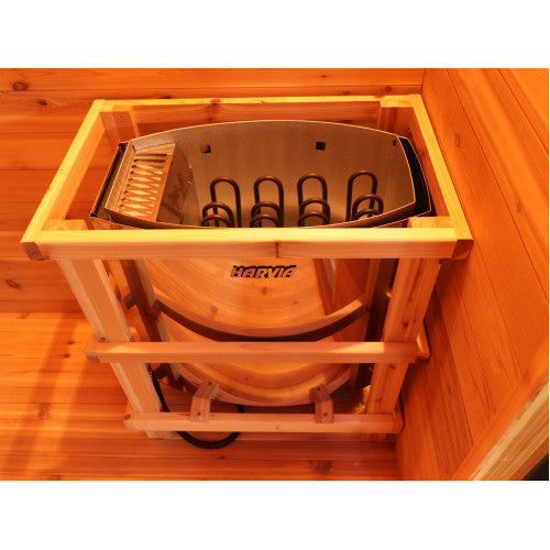 SunRay Denali 4-Person Contemporary Outdoor Sauna with Harvia Heater 400D5