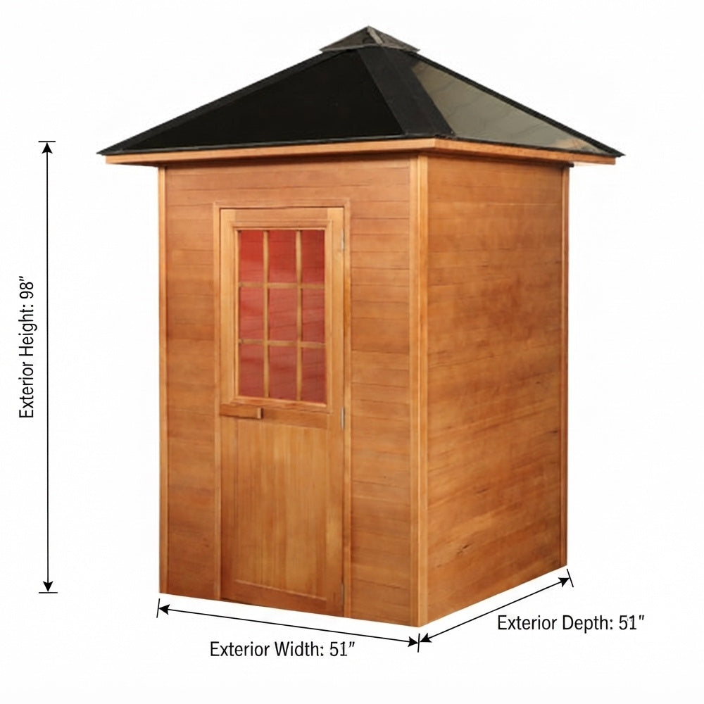SunRay Eagle 2 Person Outdoor Traditional Wet/Dry Sauna with 4.5kW Harvia Heater HL200D1