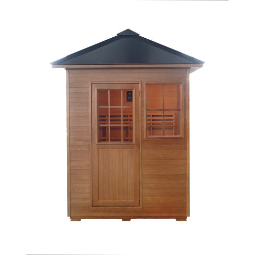 SunRay Freeport 3-Person Outdoor Traditional Wet/Dry Sauna with 4.5kW Harvia Heater HL300D1