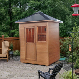 SunRay Freeport 3-Person Outdoor Traditional Wet/Dry Sauna with 4.5kW Harvia Heater HL300D1