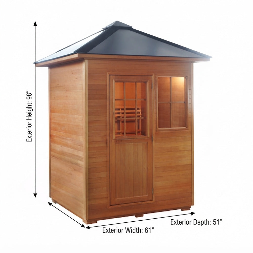 SunRay Freeport 3-Person Outdoor Traditional Wet/Dry Sauna with 4.5kW Harvia Heater HL300D1