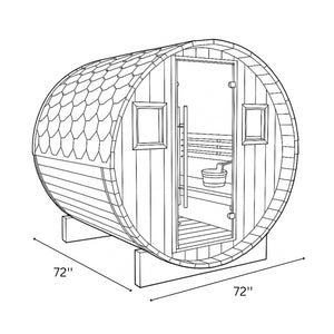 SunRay Galley 4-Person Traditional Barrel Sauna 400SH