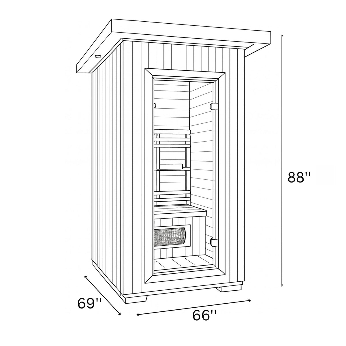 SunRay Logan 2-Person Outdoor Infrared Sauna 200D6