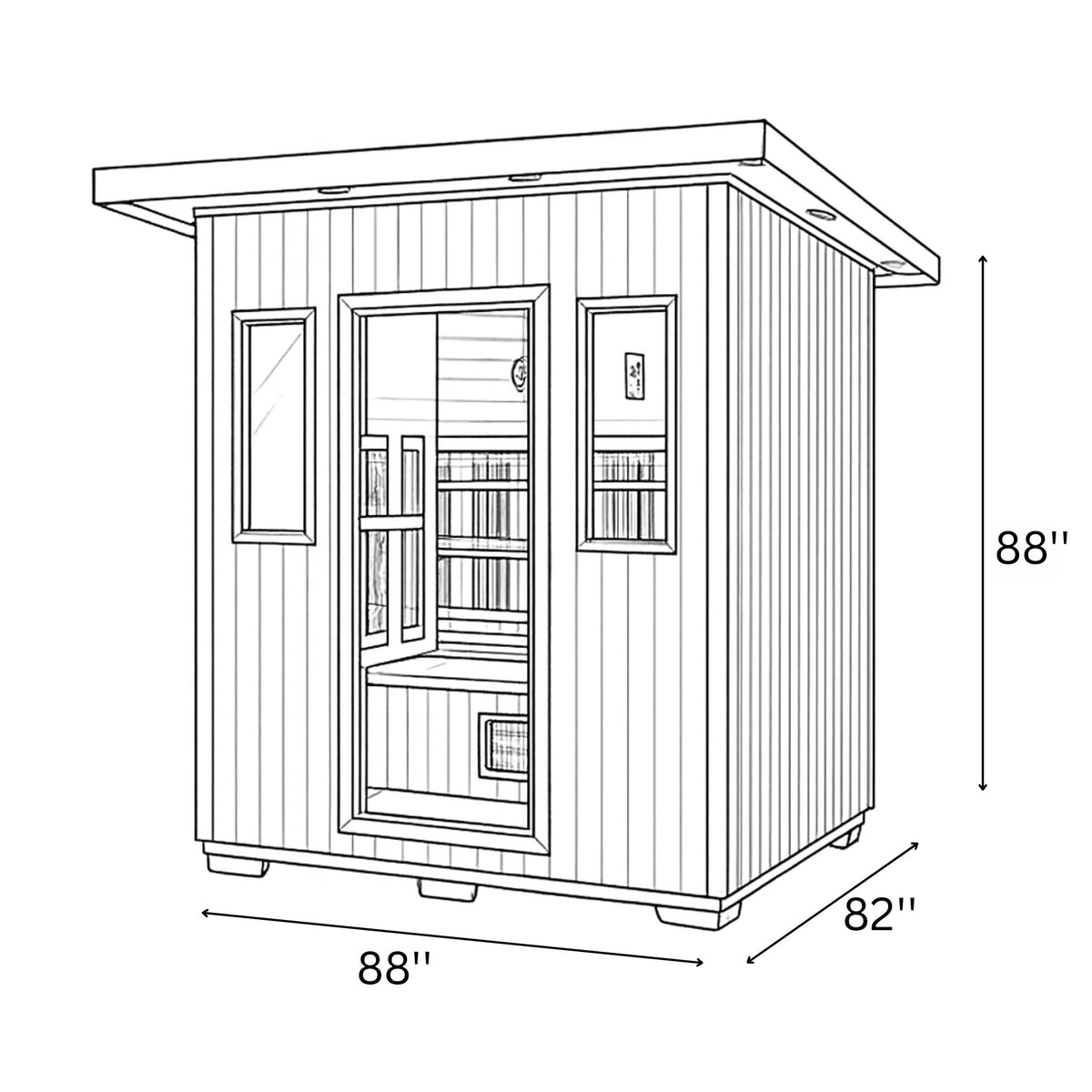 SunRay Pacific 4-Person Outdoor Infrared Sauna 400D6