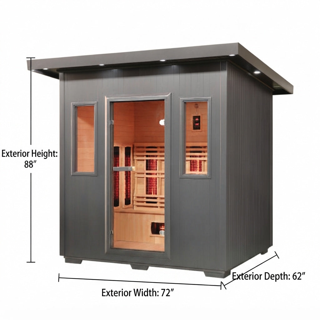 SunRay Pacific 4-Person Outdoor Infrared Sauna HL400D6