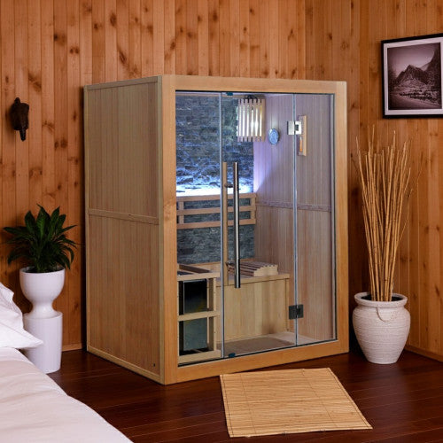 SunRay Rockledge 2-Person Luxury Indoor Traditional Sauna with 4.5kW Harvia Heater 200LX