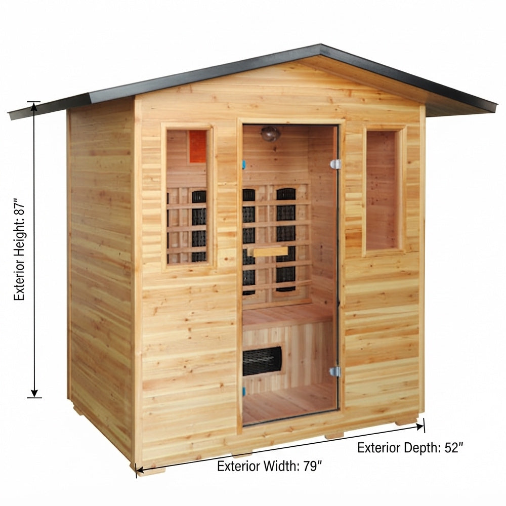 SunRay Sauna Cayenne 4-Person Outdoor Infrared Sauna HL400D3
