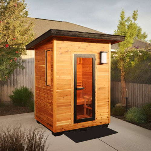 SunRay Seneca 3-Person Contemporary Outdoor Sauna With Harvia