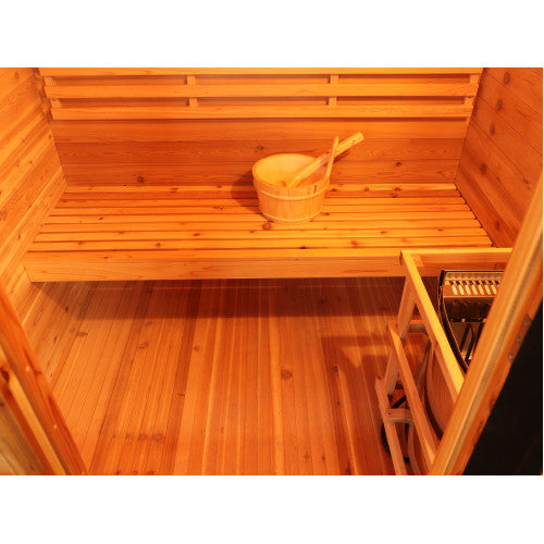 SunRay Seneca 3-Person Contemporary Outdoor Sauna With Harvia
