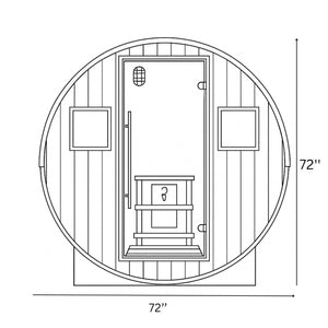 SunRay Solace 2-Person Traditional Barrel Sauna 200SH