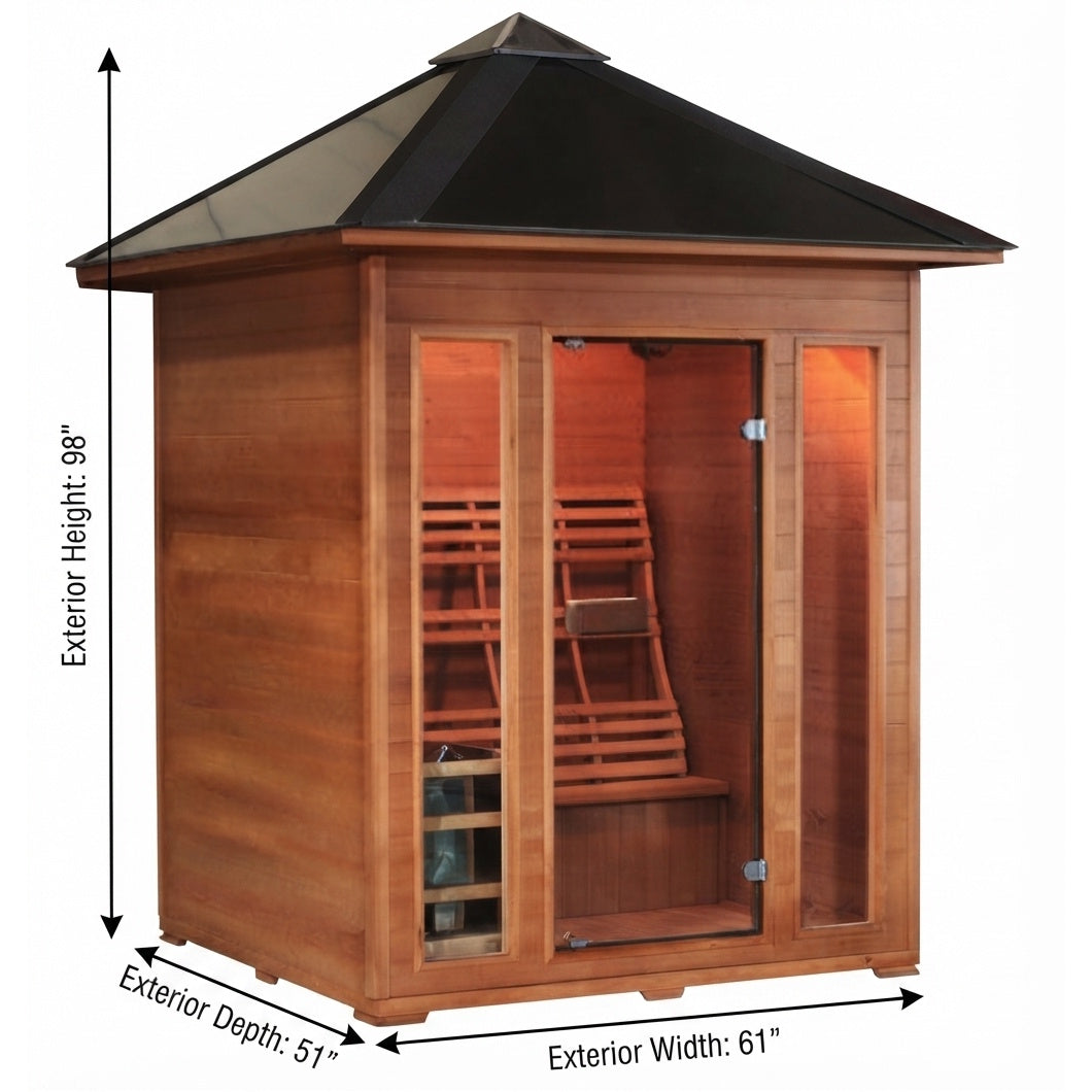 SunRay Waverly 3-Person Outdoor Traditional Sauna With Harvia Heater HL300D2