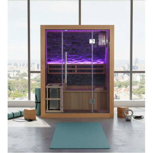 Sunray Westlake 3-Person Luxury Indoor Traditional Sauna with 6kW Harvia Heater 300LX