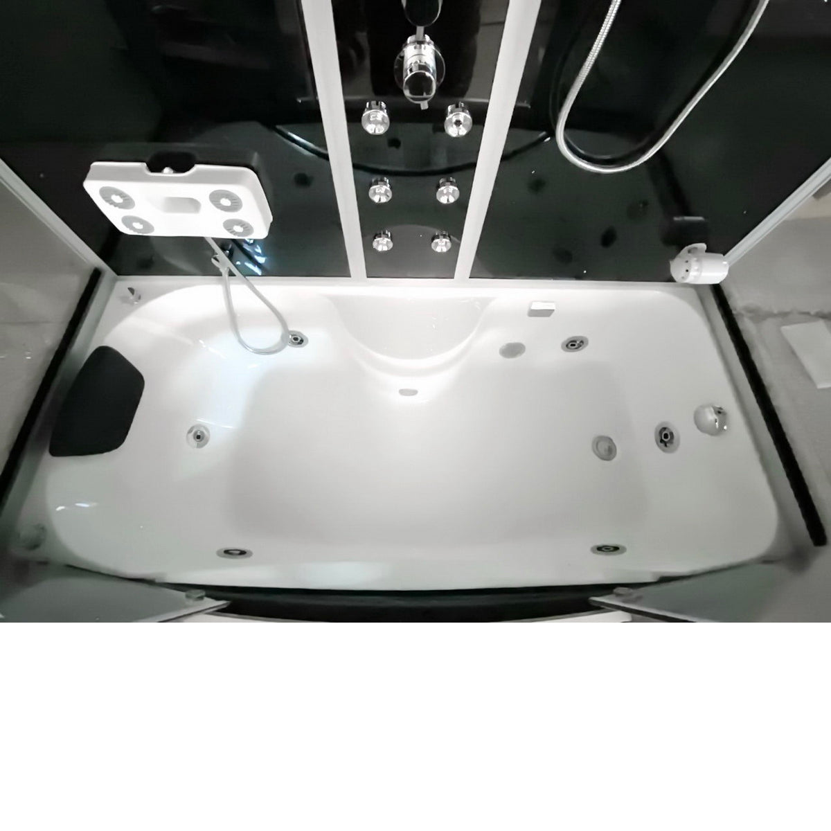 The Luxury Shower Room 67x33x85  EmpireShower The Blue Lagoon Steam Shower with Whirlpool Tub and Bluetooth Audio ER67-33WSB