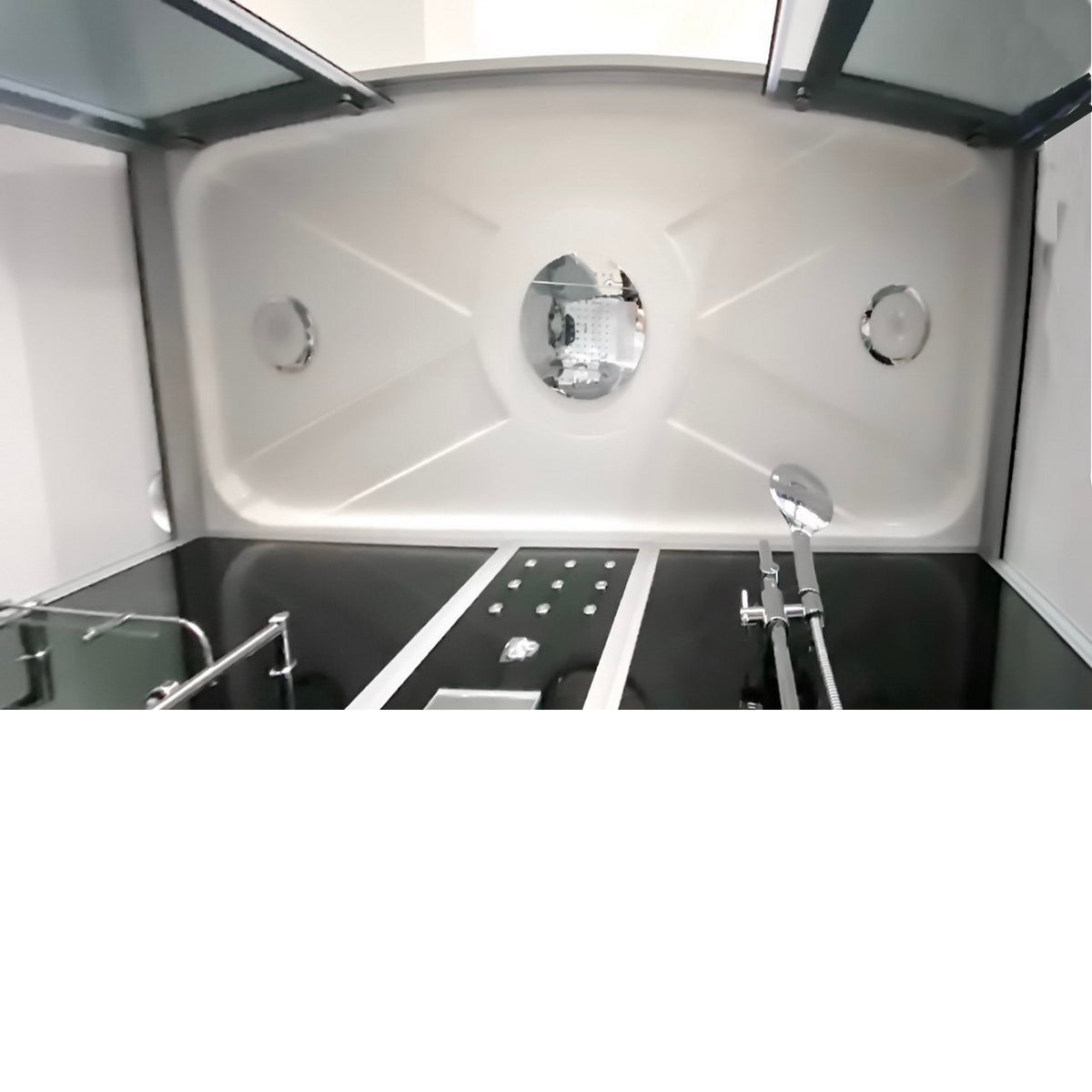 The Luxury Shower Room 67x33x85  EmpireShower The Blue Lagoon Steam Shower with Whirlpool Tub and Bluetooth Audio ER67-33WSB