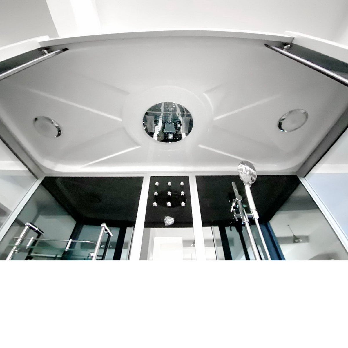 The Luxury Shower Room 67x33x85  EmpireShower The Blue Lagoon Steam Shower with Whirlpool Tub and Bluetooth Audio ER67-33WSB