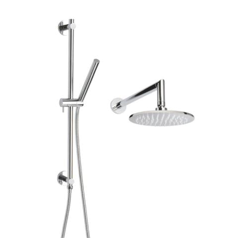 ThermaSol Essential Shower Package with Rain Canopy, Wall Shower Arm and Hand Shower, Round CSPRD