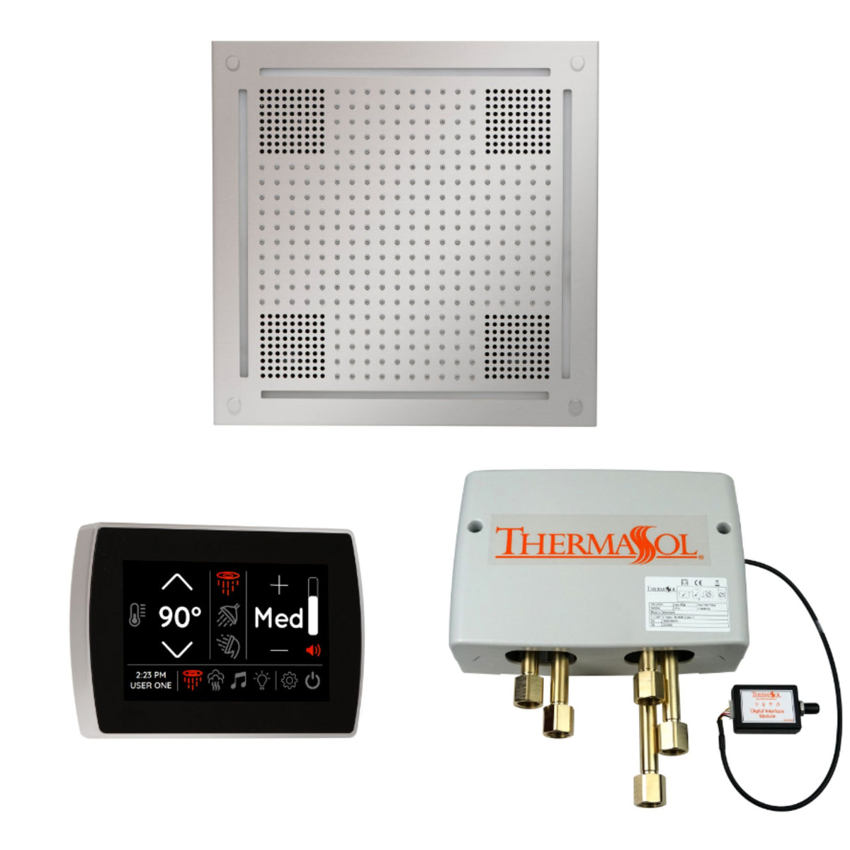 ThermaSol The Wellness Hydrovive Shower Package with SignaTouch Square WHSPSS