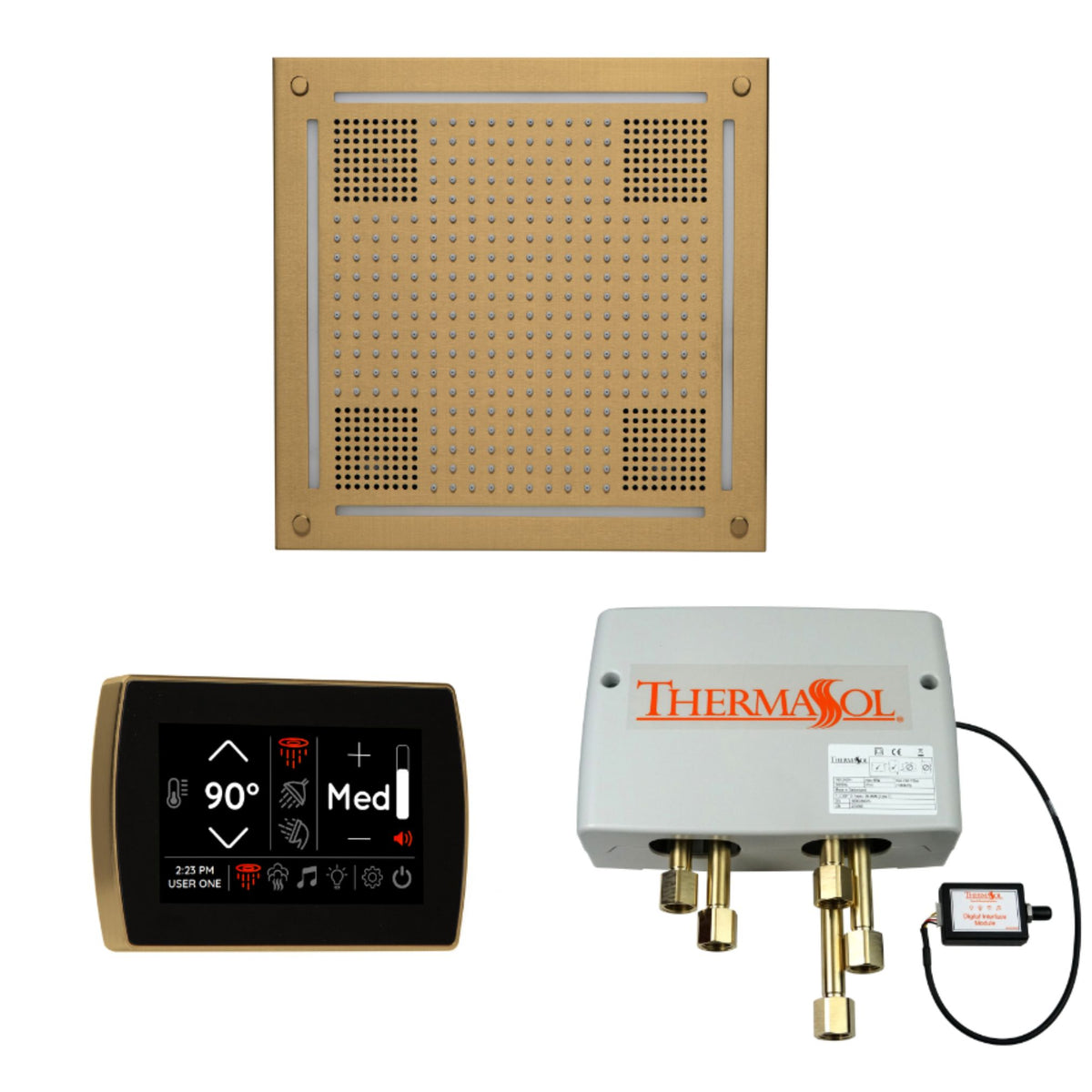 ThermaSol The Wellness Hydrovive Shower Package with SignaTouch Square WHSPSS