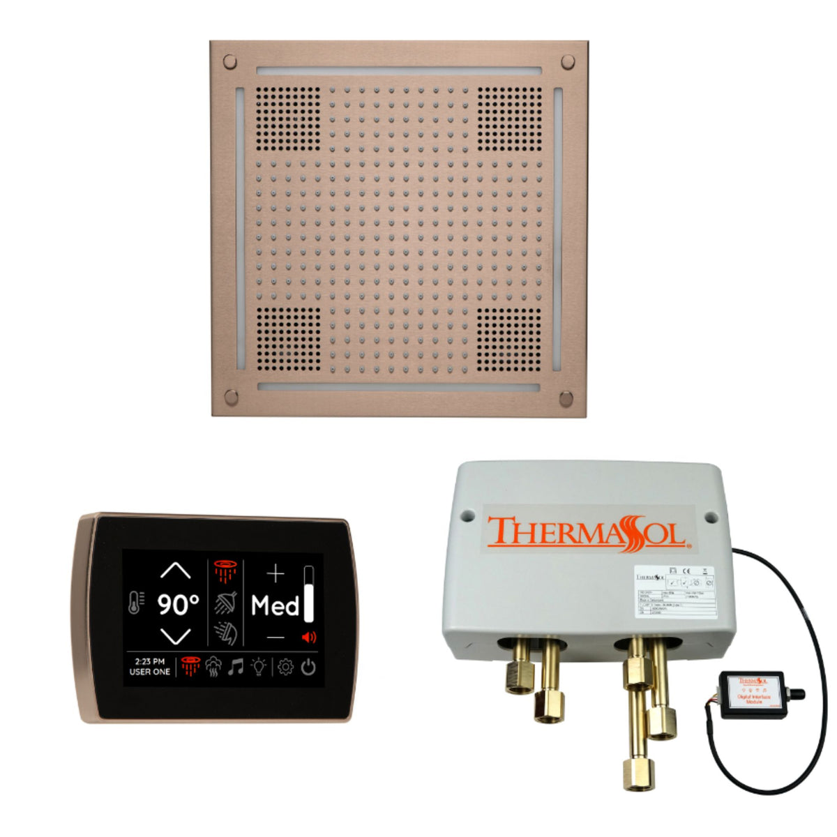 ThermaSol The Wellness Hydrovive Shower Package with SignaTouch Square WHSPSS