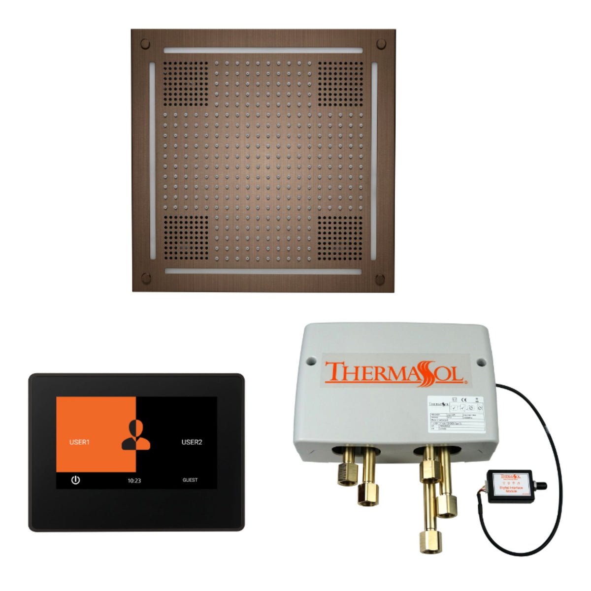 Thermasol Wellness Hydrovive Shower Package with 7'' ThermaTouch Square WHSP7S