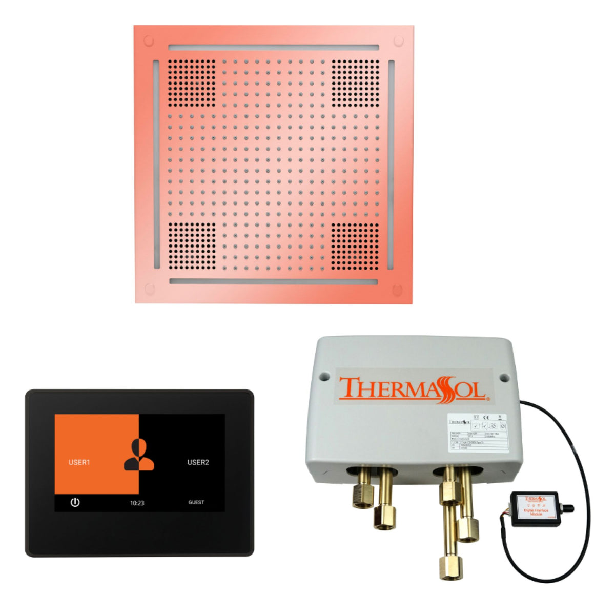 Thermasol Wellness Hydrovive Shower Package with 7'' ThermaTouch Square WHSP7S