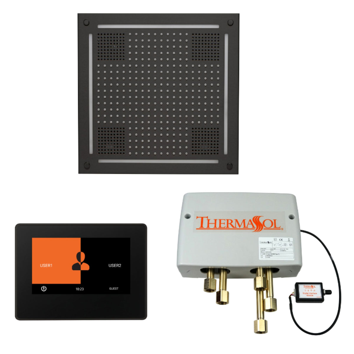 Thermasol Wellness Hydrovive Shower Package with 7'' ThermaTouch Square WHSP7S