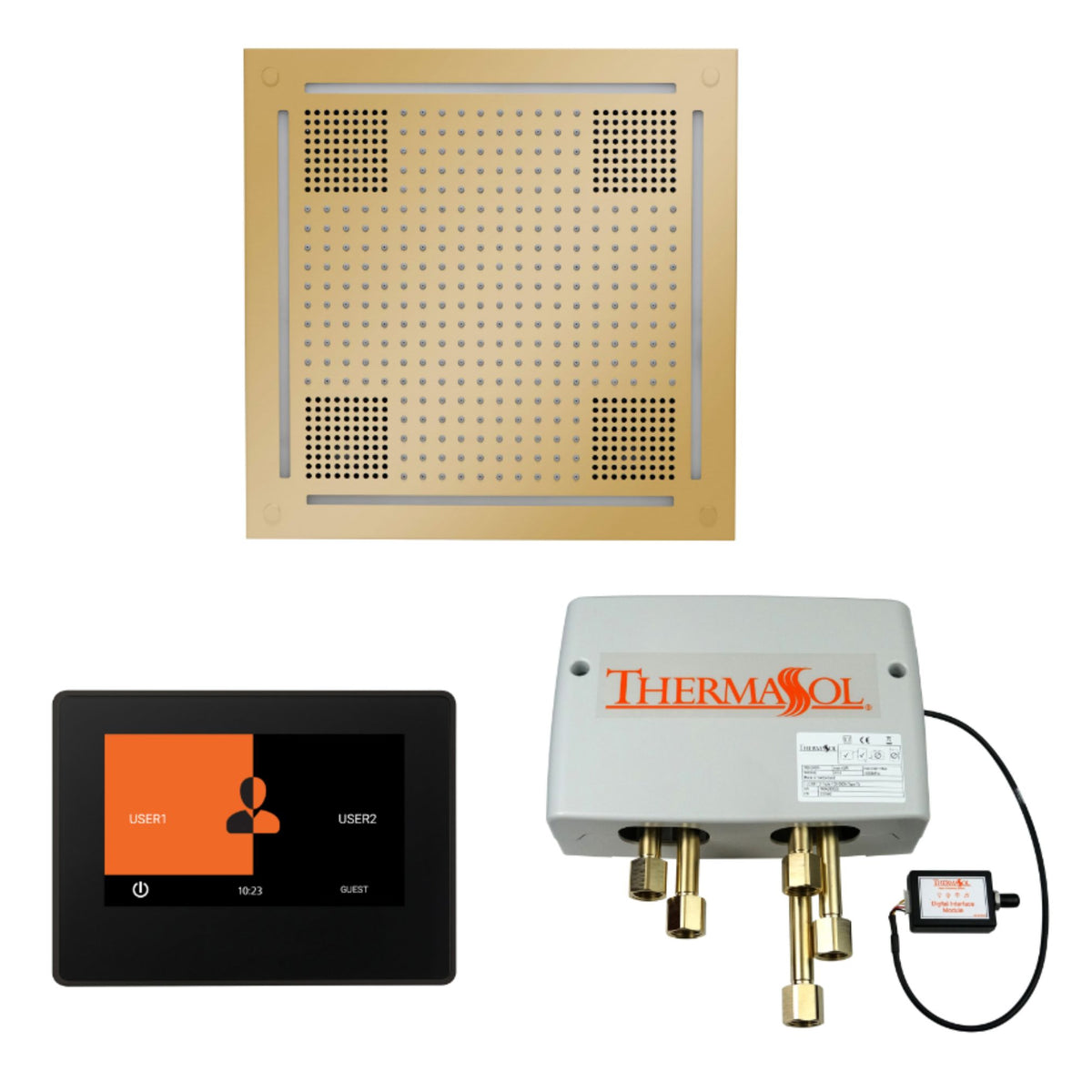 Thermasol Wellness Hydrovive Shower Package with 7'' ThermaTouch Square WHSP7S