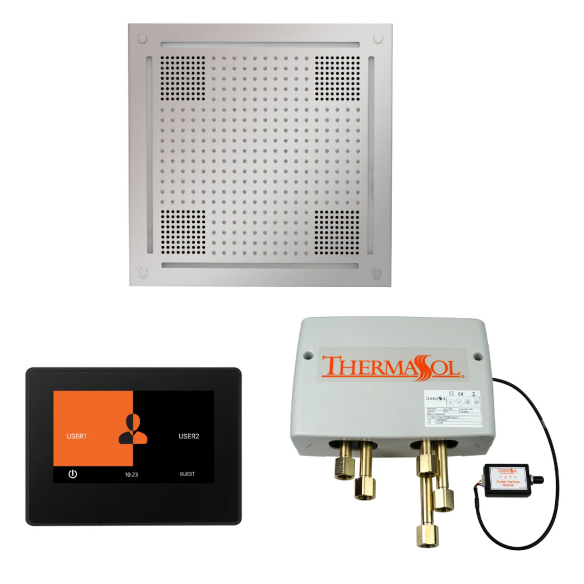 Thermasol Wellness Hydrovive Shower Package with 7'' ThermaTouch Square WHSP7S