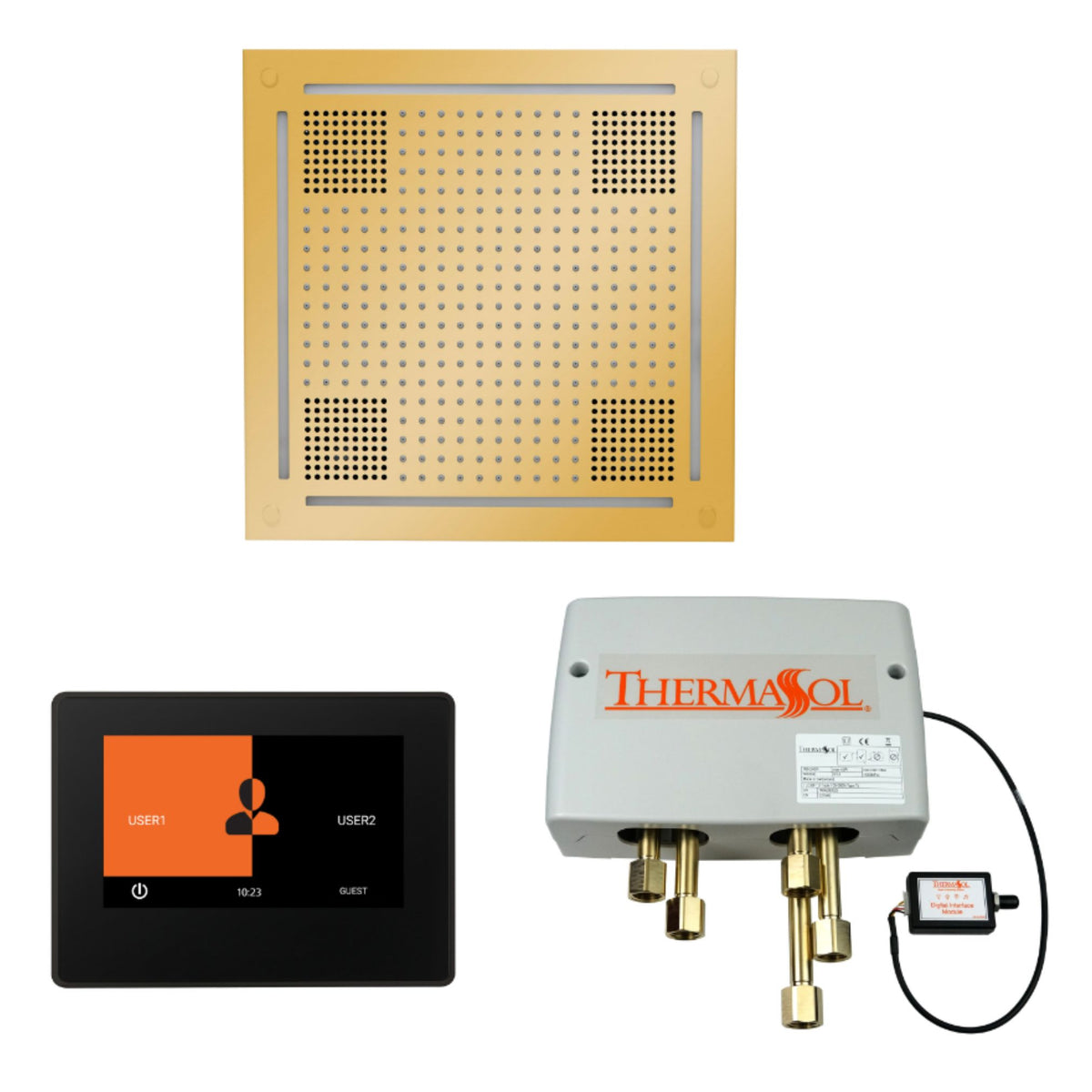 Thermasol Wellness Hydrovive Shower Package with 7'' ThermaTouch Square WHSP7S