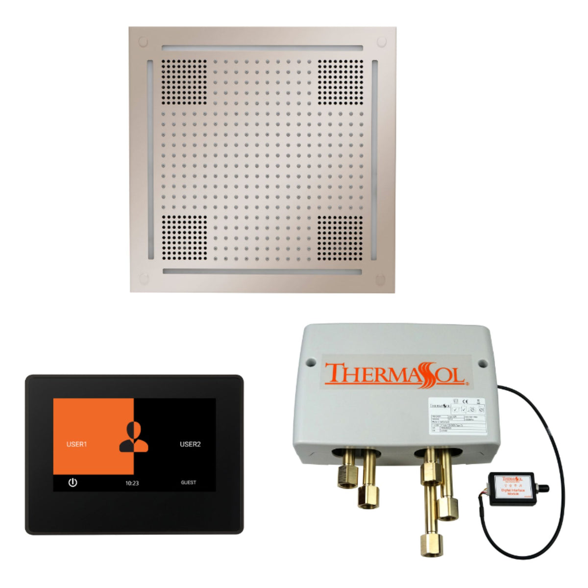 Thermasol Wellness Hydrovive Shower Package with 7'' ThermaTouch Square WHSP7S