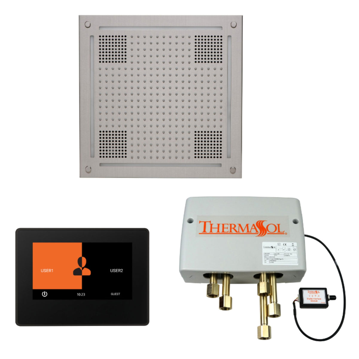 Thermasol Wellness Hydrovive Shower Package with 7'' ThermaTouch Square WHSP7S