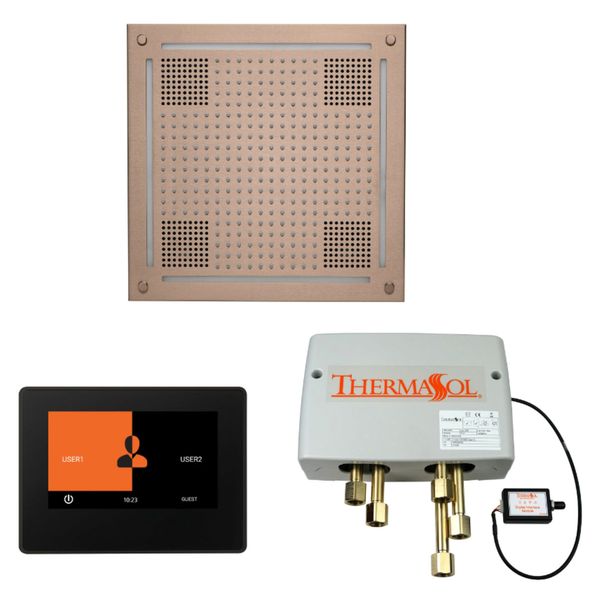 Thermasol Wellness Hydrovive Shower Package with 7'' ThermaTouch Square WHSP7S