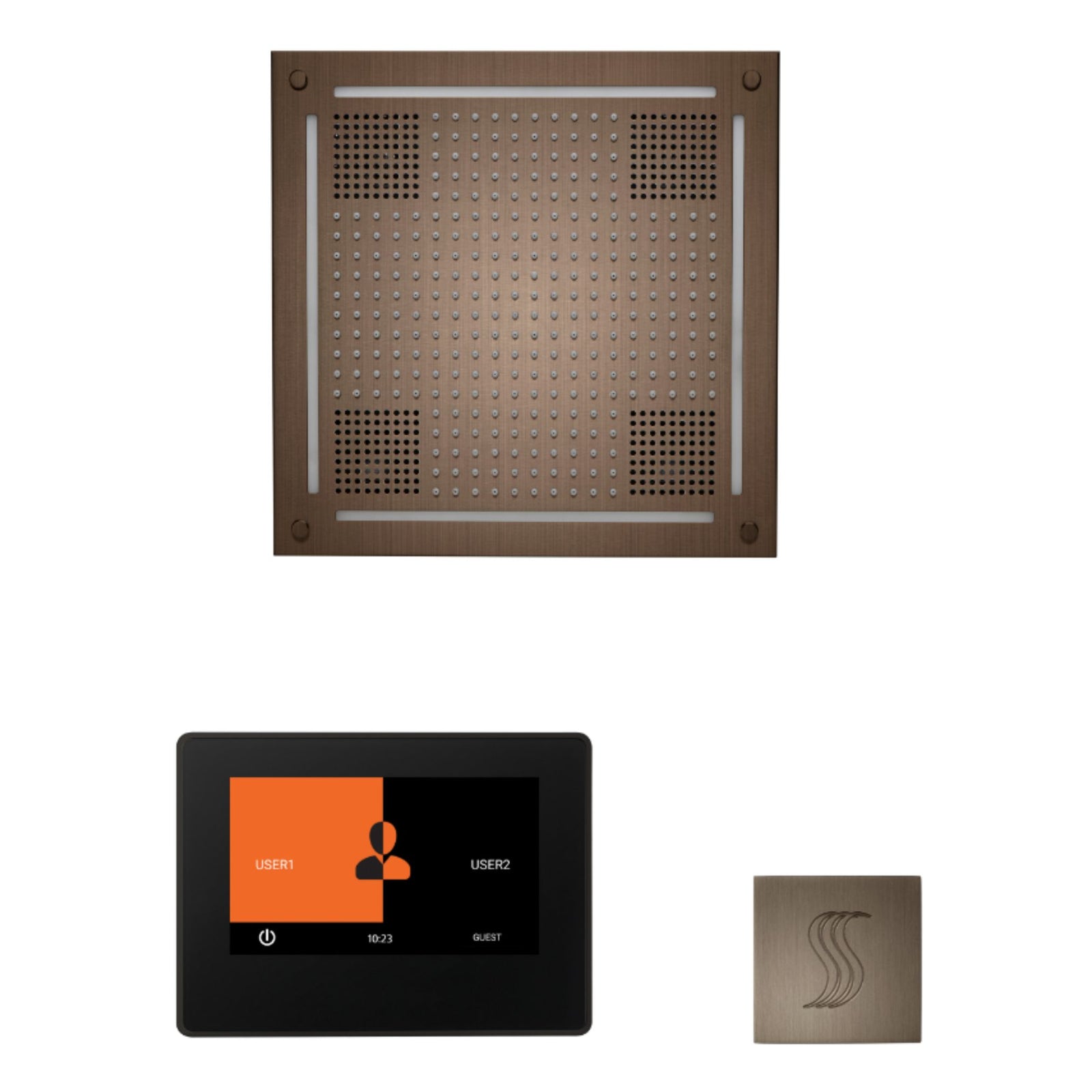 ThermaSol Wellness Hydrovive Steam Package with 7'' ThermaTouch Square WHSTP7S